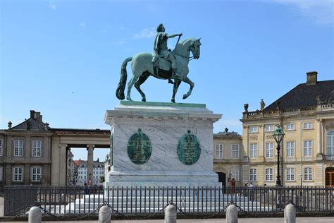 Photo Statue Of King Frederick V Amalienborg Palace Copenhagen