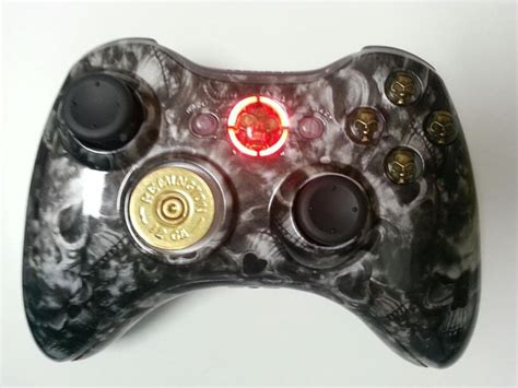 The Reaper Xbox 360 Controller W Dirty Brass Skull Guide And Abxy