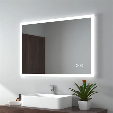 Buy Emke 1000 X 700 Mm Illuminated Backlit Led Bathroom Mirror With Bluetooth Wall Ed