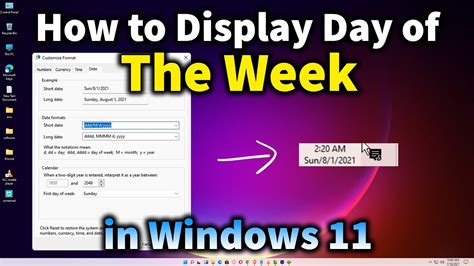 How To Show Day Of Week In Windows 11 Taskbar Clock Youtube