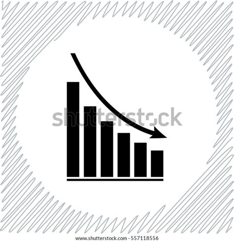 Declining Graph Vector Icon Black Illustration Stock Vector Royalty