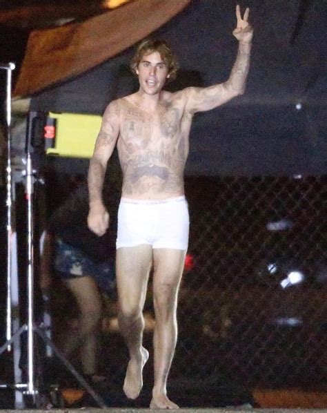 justin bieber spotted on music video set in his underwear