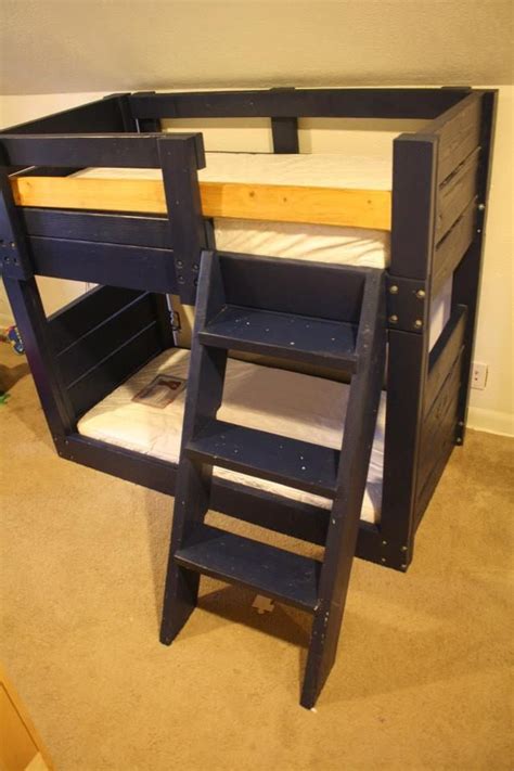 The crib size is the smallest of the mattress sizes. Custom built mini bunk bed. Fits crib size mattresses only ...