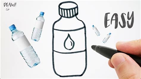 How To Draw A Water Bottle Step By Step Easy Drawing Youtube