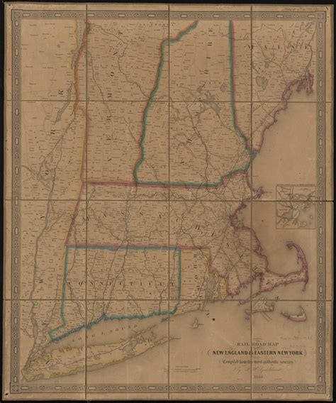 Rail Road Map Of New England And Eastern New York Norman B Leventhal