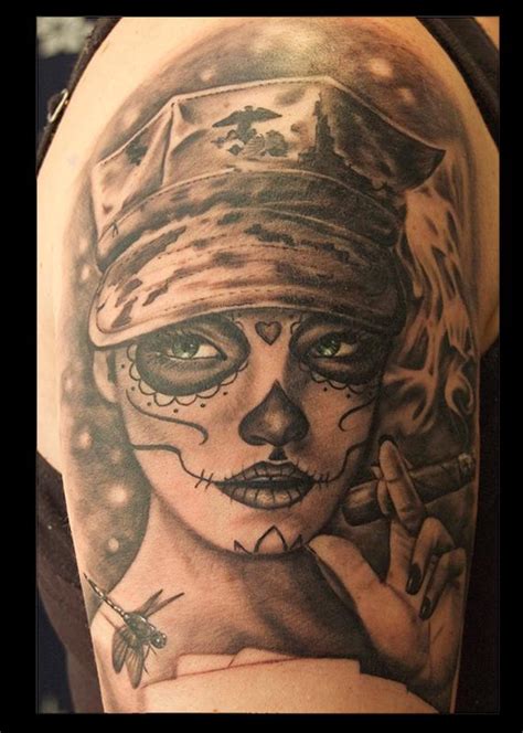 Black And Gray Day Of The Dead Tattoo By Mike Christie Tattoonow