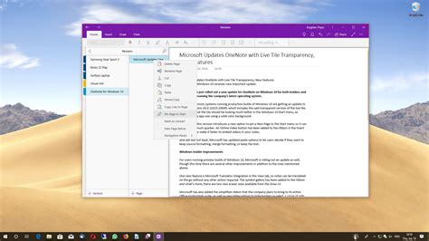 Microsoft Updates Onenote With Live Tile Transparency New Features