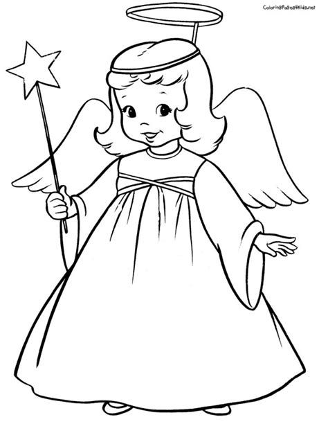 Free Angel Coloring Pages Cute Angel Free