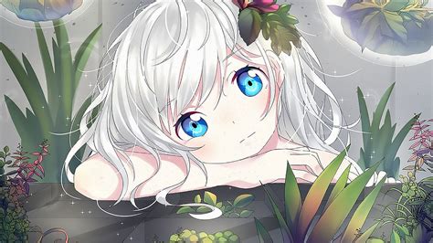 Desktop Wallpaper Blue Eyes Anime Girl Original Cute Face Hd Image