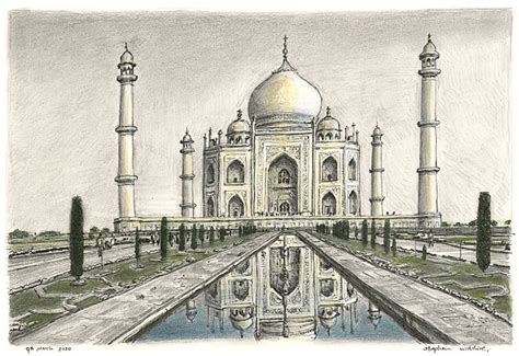 Pencil Drawing Of Taj Mahal