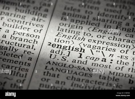 Definition Of English Hi Res Stock Photography And Images Alamy
