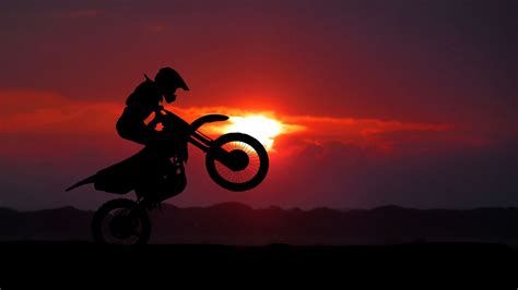 Motocross Motorcycle 4k Wallpaper Motorcycle Stunt Silhouette Sunset