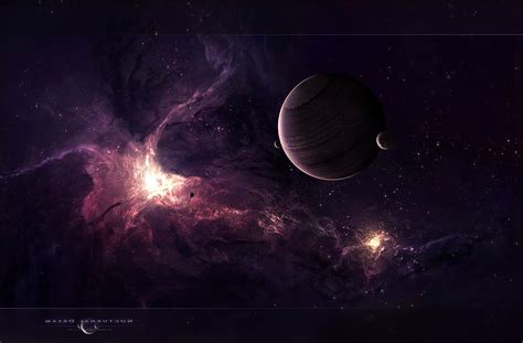 Space Planet Moon Nebula Purple Wallpapers Hd Desktop And Mobile