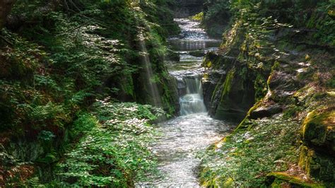Download Wallpaper 1366x768 Waterfall River Stream Stones Water