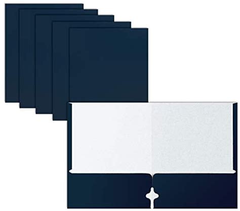 Two Pocket Portfolio Folders 50 Pack Navy Blue Letter Size Paper