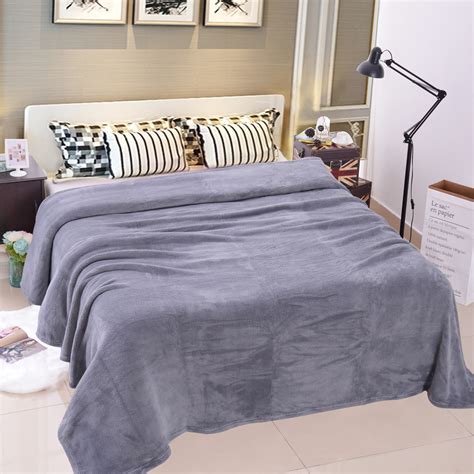 Luxury Flannel Fleece Blanket For All Season Fullqueen 79x89 Grey