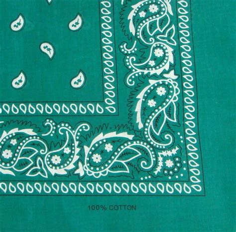 Dark Green Paisley Print Square Cotton Bandana On Ebid United Kingdom