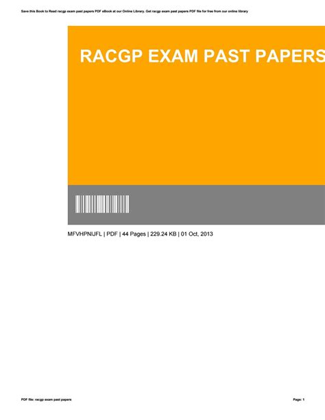 Racgp Exam Past Papers By Andrew Issuu