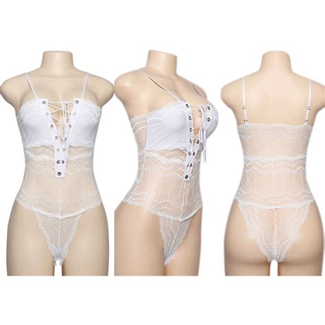 backless lacing lingerie mesh lace bodysuit strap teddy for sexy lady