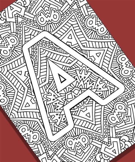 Alphabet Adult Coloring Pages Instant Download Pdf Etsy