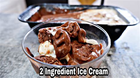 2 ingredient homemade ice cream 2 flavor ice cream in a pan chocolate and cookies and cream