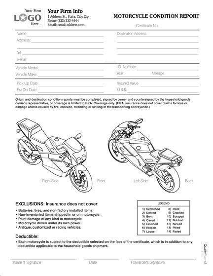 Motorcycle Inspection Template Reviewmotors Co