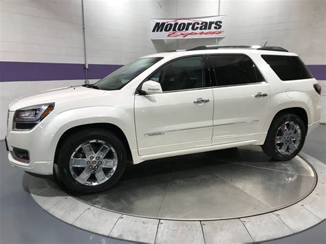 The cabin's attractive, in a sort of dated, men's club fashion, with plenty of dark leather, glossy wood and shiny chrome. 2015 GMC Acadia Denali Stock # MCE2222 for sale near Alsip ...