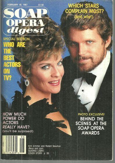 Kim Zimmer And Robert Newman From Guiding Light On The Cover Soap