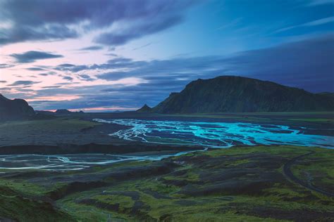 Wallpaper Mountains River Valley Landscape Iceland Hd Widescreen