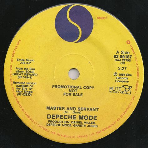 The single reached the top 10 in five. Depeche Mode - Master And Servant (1984, Vinyl) | Discogs