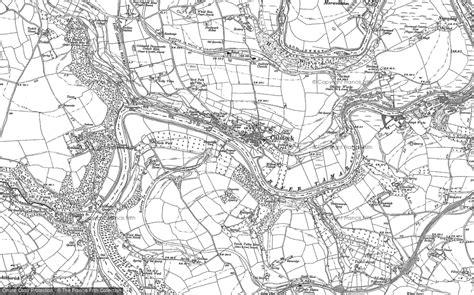 Locate the grid line immediately below the point, read the large figures labelling the line either on the top or bottom of the margin of the map. Map of Calstock, 1905 - Francis Frith