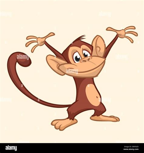 Cute Monkey Cartoon Icon Vector Illustration Of Drawing Monkey