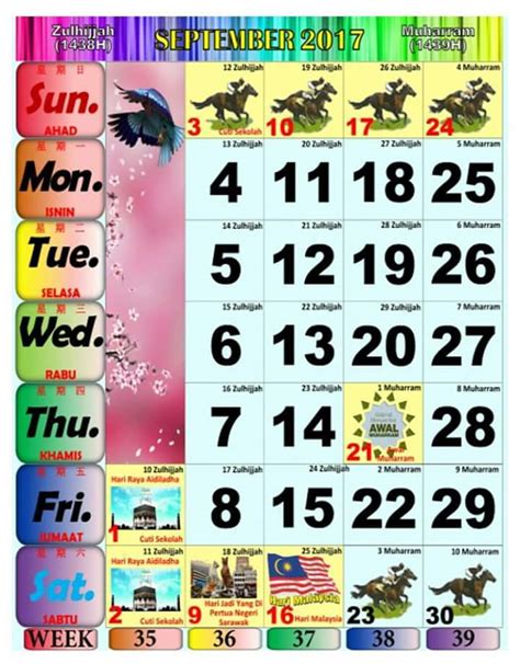 * berikut merupakan kalendar kuda malaysia bagi tahun 2017. Takwim Kalendar Islam 2017-1438H dan Tarikh Cuti