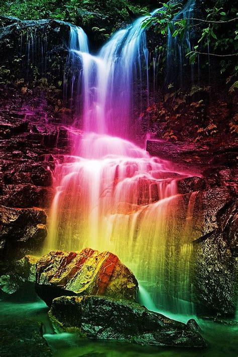 Water Fall In Art Rainbow Waterfall Joshua Stanley Images Landscape