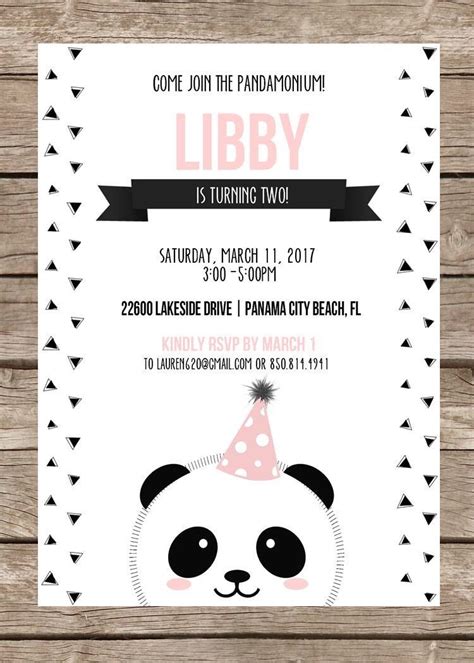 Panda Birthday Invitations Printable Printable Word Searches