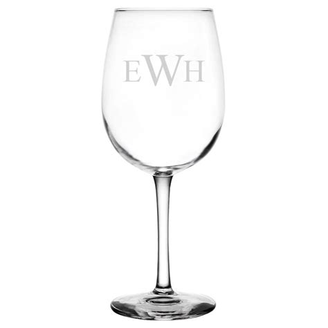 Personalized Wine Glass Custom Engraved Traditional Monogram Northwest Ts