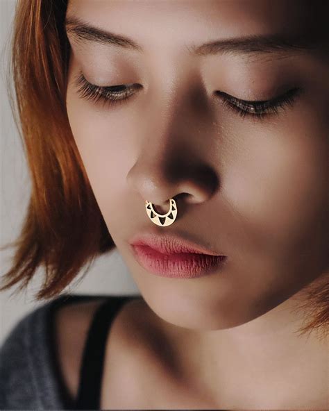 Triangle Septum Gold Septum Gold Fake Nose Rings Body Piercing Jewelry