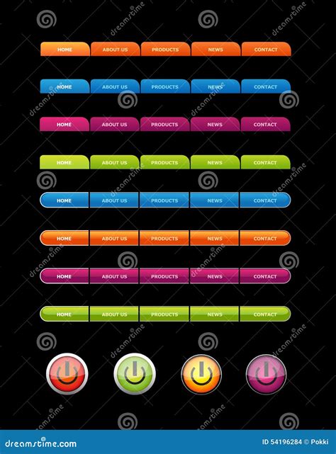 Set Of Colored Buttons Stock Vector Illustration Of Buttons 54196284