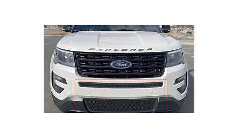 Fits 2016-2019 Ford Explorer Lower Bumper Stainless Black Mesh Grille