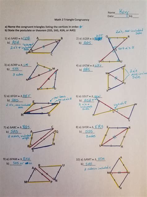Triangle Congruences Worksheet