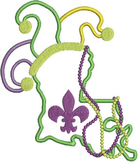 Mardi Gras Louisiana Digital Embroidery Design Machine Etsy