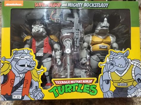 Neca Teenage Mutant Ninja Turtles Super Bebop Mighty Rocksteady 2 Pack