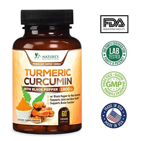 Look through our top 10 list of the most effective products to help you make the best decision. Turmeric Curcumin Max Potency 95% Curcuminoids 1800mg with ...