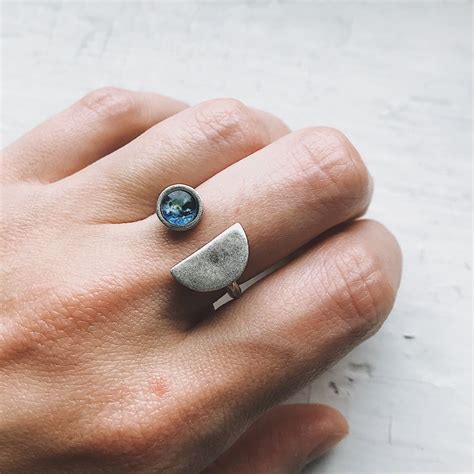 Earth Rise Ring Apollo Earthrise Photo Inspired Ring Pale Etsy