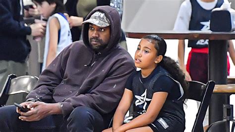 Kanye West Bonds With North Sitting Courtside At Basketball Game