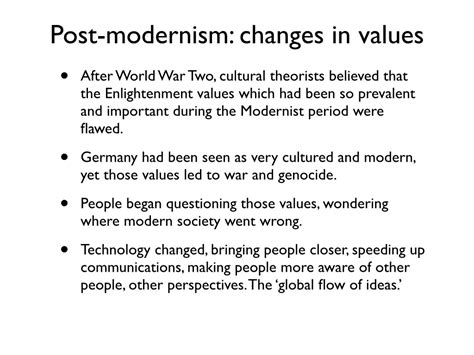 English 101 Coquitlam College — Postmodernism Lecture Part One