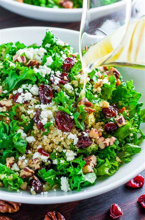 Cranberry Kale Salad With Candied Pecans And Feta