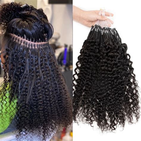 Deep Wave Bead Loop Human Hair Extensions Brazilian Virgin Hair Weave