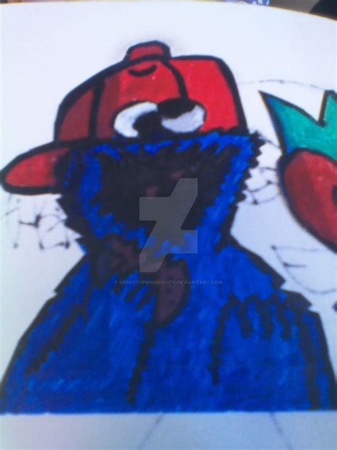 Gangsta Cookie Monster Graffiti Sticker By Graffitiprincedcity On