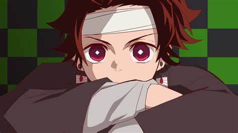 Demon Slayer Tanjirou Kamado Folding Hands With Red Eyes With